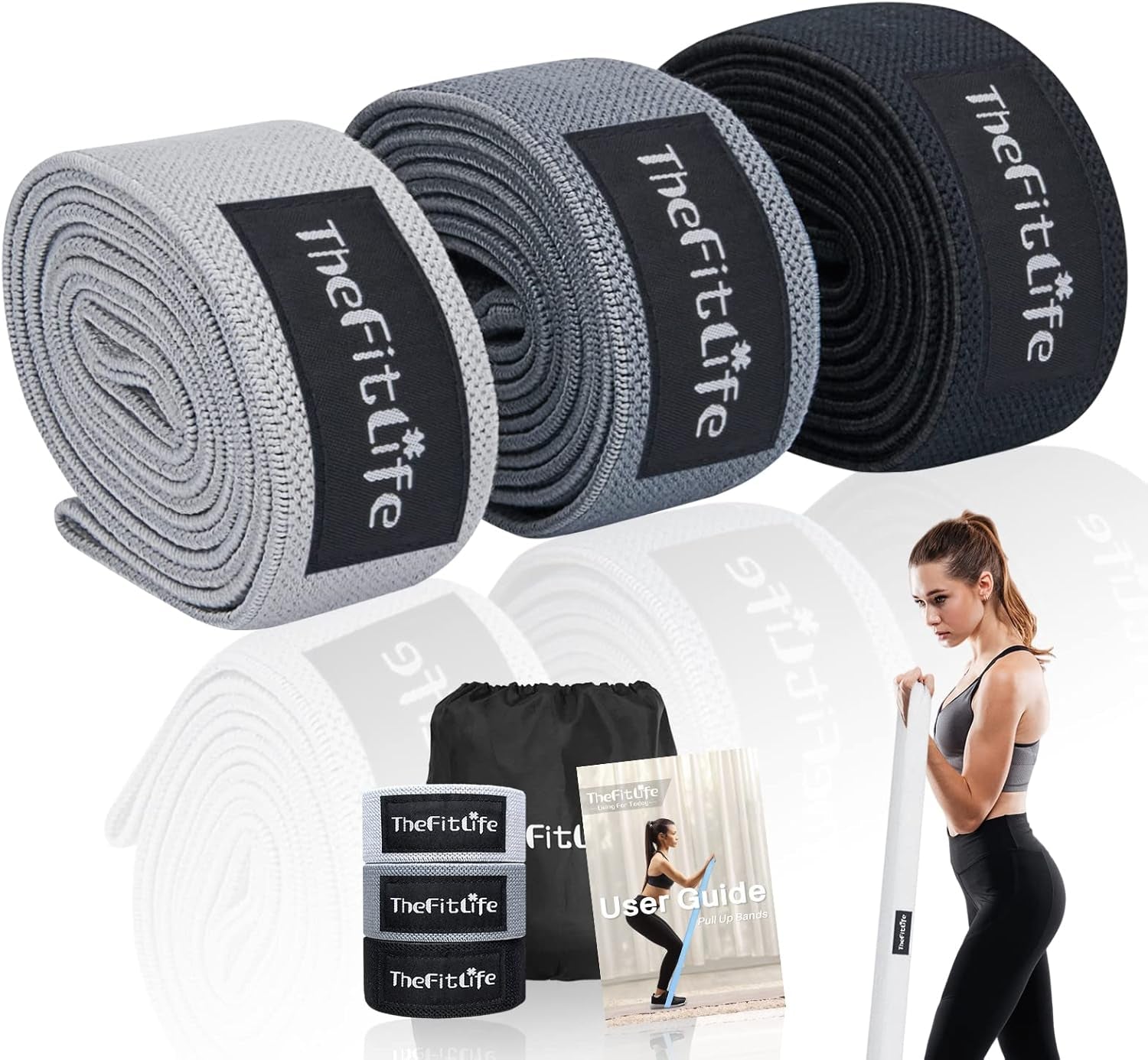 Resistance Exercise Bands for Women - Fabric Workout Bands for Booty, Hip, Glute, Leg, Thigh, Squat, Butt Lift Excersize and Fitness Loop Bands for Home Gym